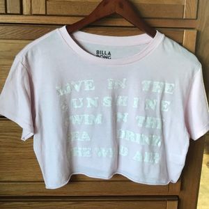 Billabong light pink small crop top